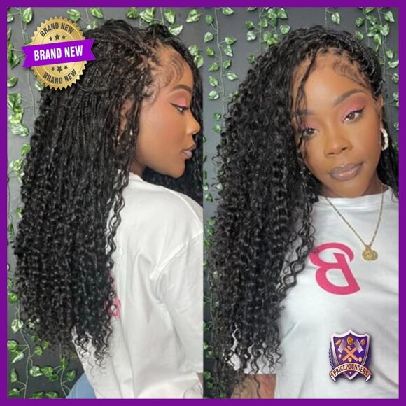 22 Inch Full Lace Human Hair Wig Knotless Braids 300% Density main image 6
